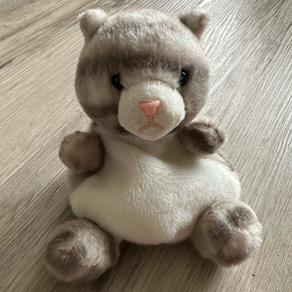 Aurora World Palm Pals Gray Tabby Silver Kitty Cat - 5”